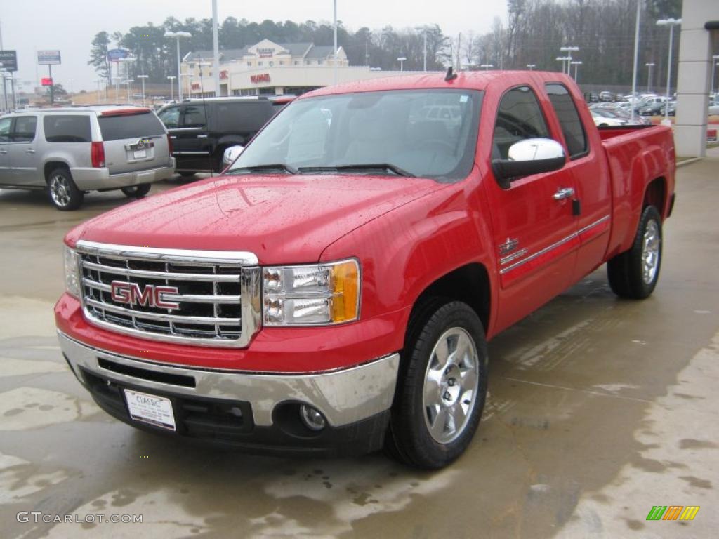 2011 Sierra 1500 Texas Edition Extended Cab - Fire Red / Ebony/Light Cashmere photo #1