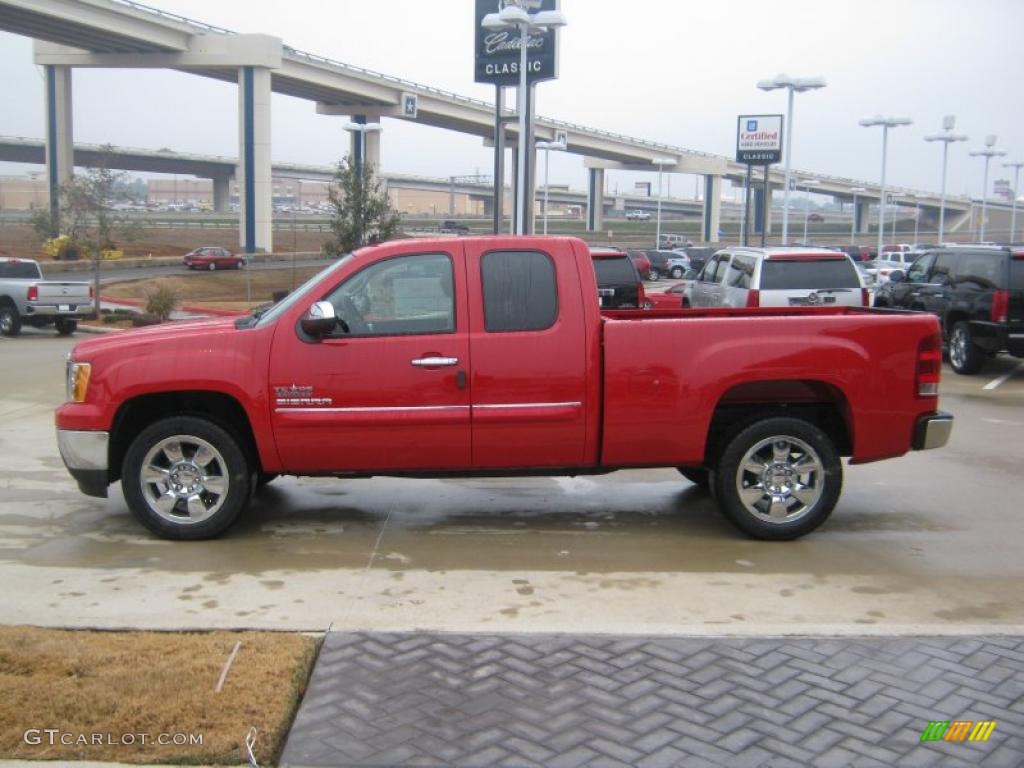 2011 Sierra 1500 Texas Edition Extended Cab - Fire Red / Ebony/Light Cashmere photo #2