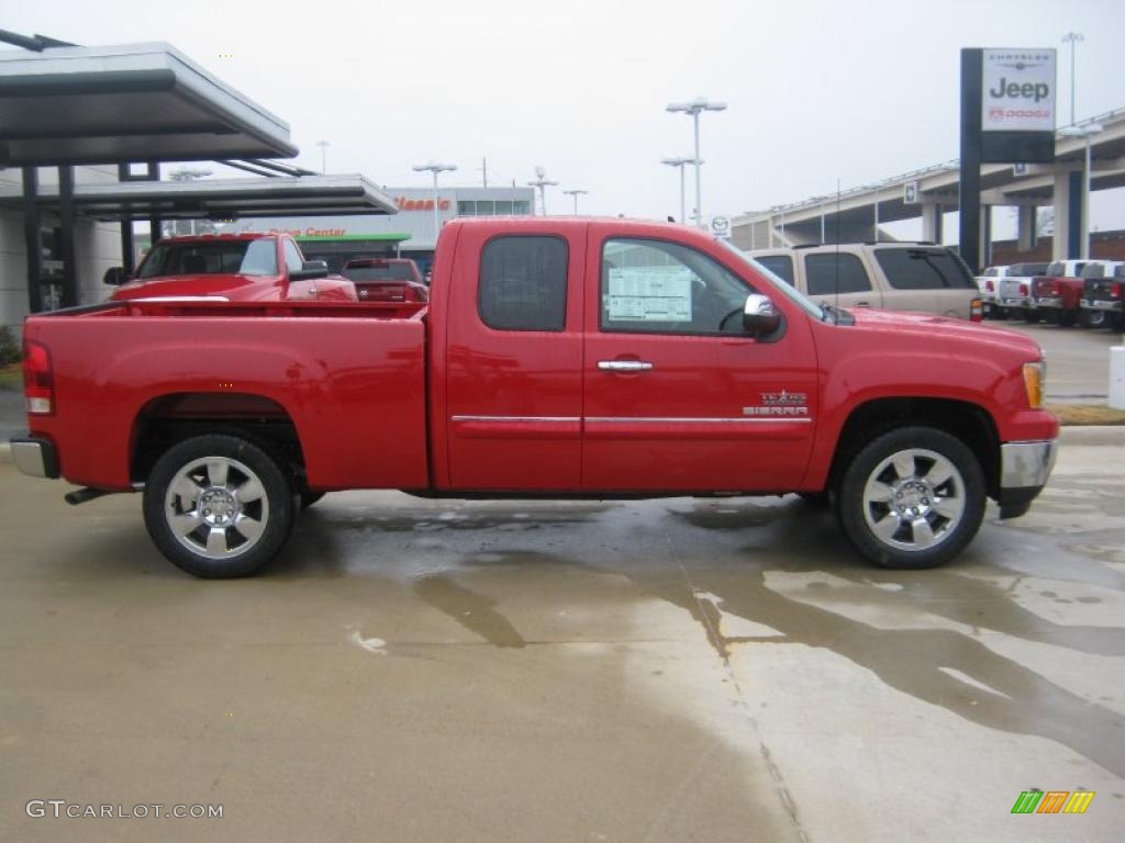 2011 Sierra 1500 Texas Edition Extended Cab - Fire Red / Ebony/Light Cashmere photo #6