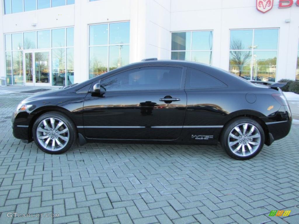 Crystal Black Pearl 2009 Honda Civic Si Coupe Exterior Photo #43118437
