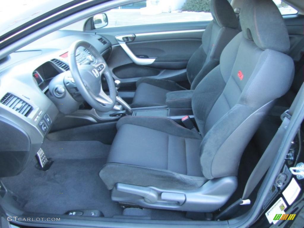 Black Interior 2009 Honda Civic Si Coupe Photo #43118593