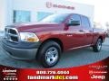 2009 Inferno Red Crystal Pearl Dodge Ram 1500 ST Quad Cab  photo #1