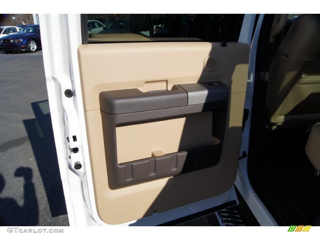 2011 F450 Super Duty Lariat Crew Cab 4x4 Dually - White Platinum Metallic Tri-Coat / Adobe photo #10