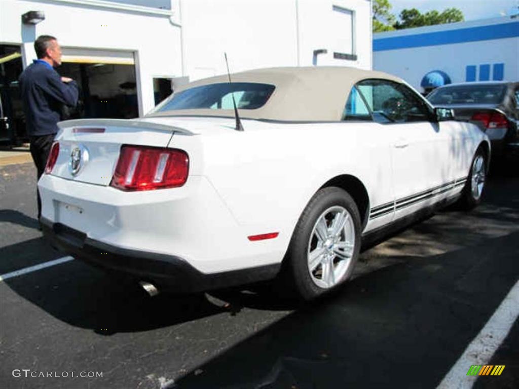 2010 Mustang V6 Convertible - Performance White / Stone photo #2