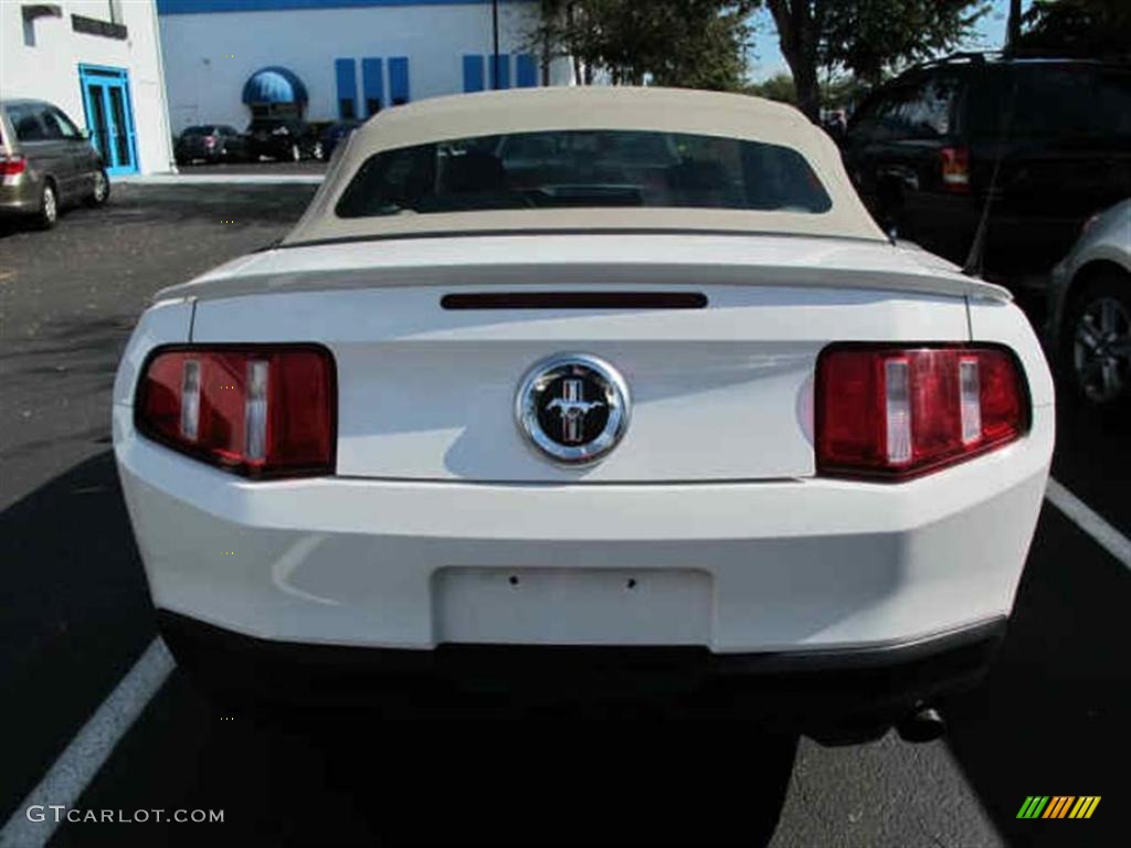 2010 Mustang V6 Convertible - Performance White / Stone photo #3