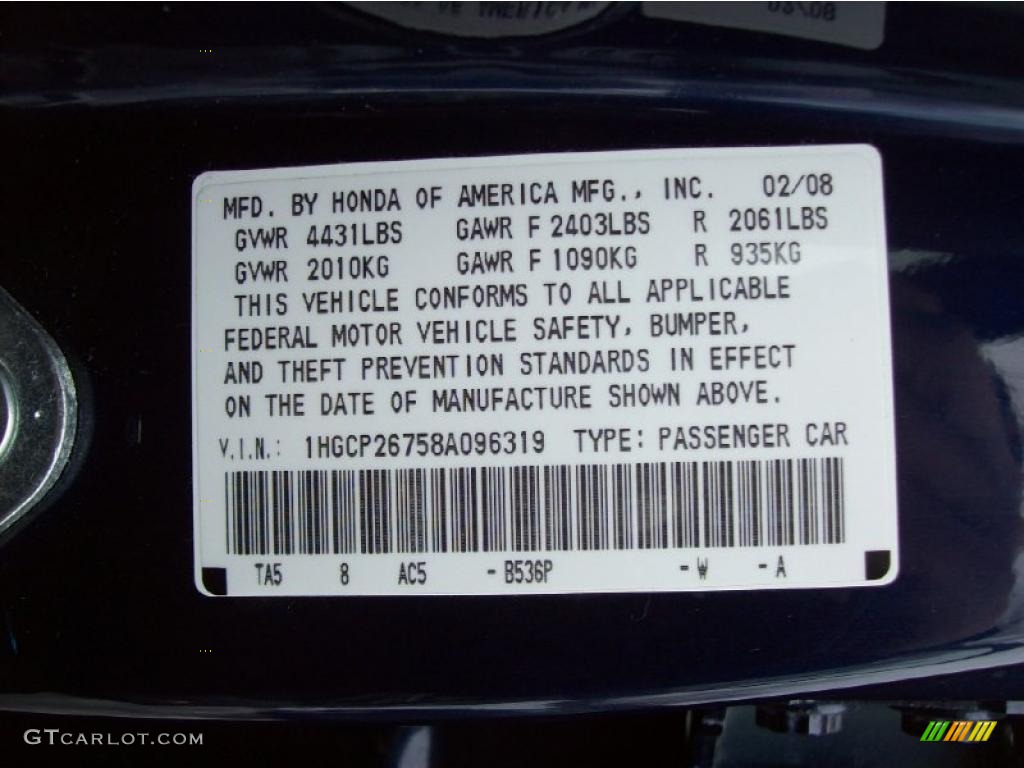 2008 Accord EX Sedan - Royal Blue Pearl / Gray photo #24