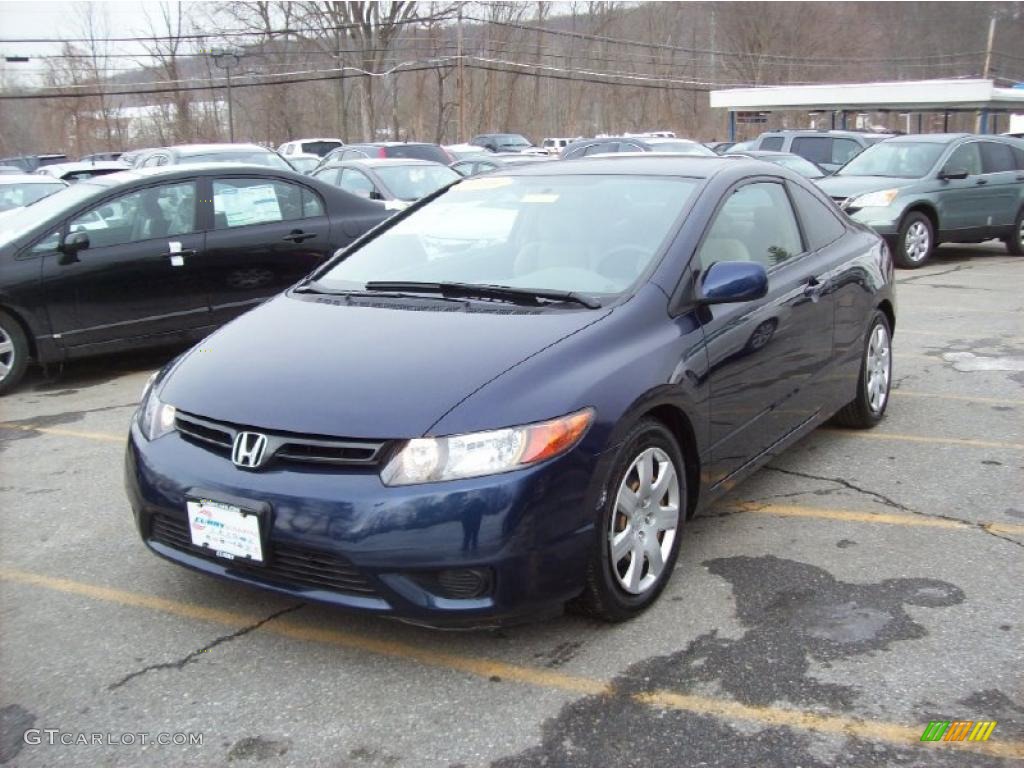 2006 Civic LX Coupe - Royal Blue Pearl / Gray photo #21
