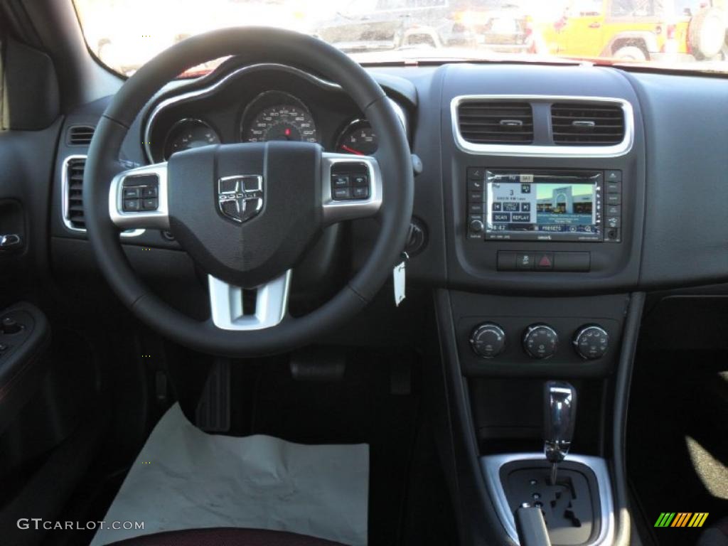 2011 Dodge Avenger Mainstreet Black/Red Dashboard Photo #43161957