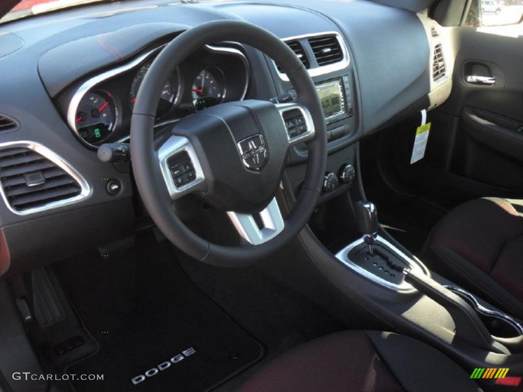 Black/Red Interior 2011 Dodge Avenger Mainstreet Photo #43162141