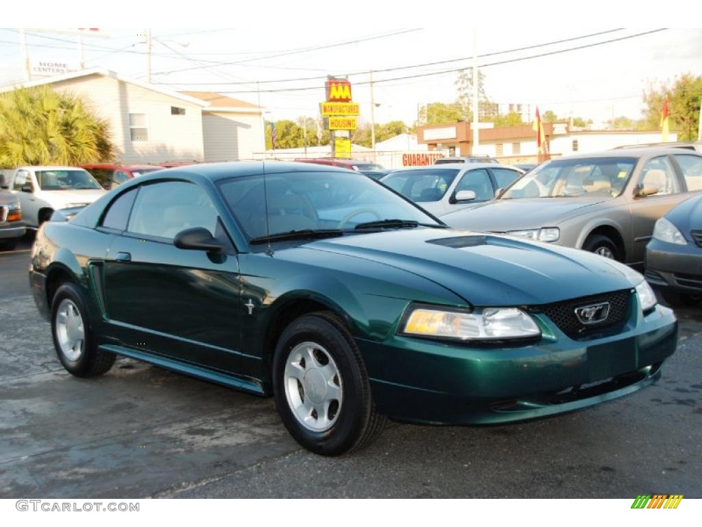 Amazon Green Metallic 2000 Ford Mustang V6 Coupe Exterior Photo #43166283