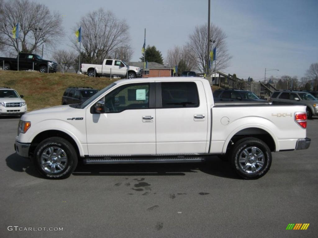 2011 F150 Lariat SuperCrew 4x4 - White Platinum Metallic Tri-Coat / Pale Adobe photo #1
