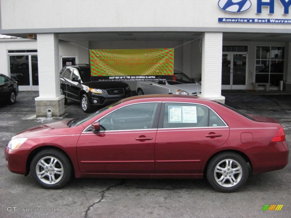 2006 Accord SE Sedan - Redondo Red Pearl / Gray photo #1