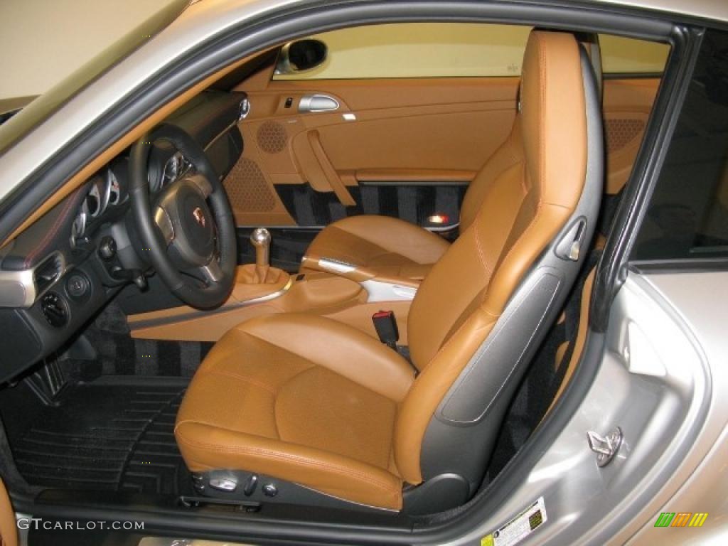 Natural Brown Interior 2008 Porsche 911 Turbo Coupe Photo #43188210