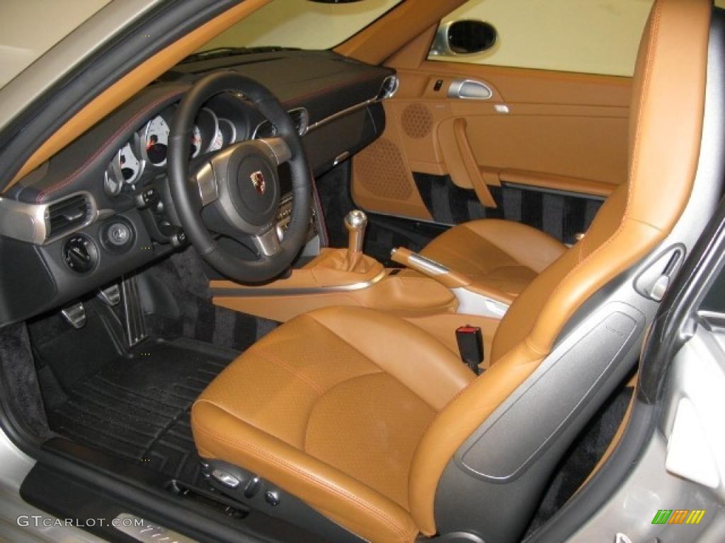 Natural Brown Interior 2008 Porsche 911 Turbo Coupe Photo #43188226