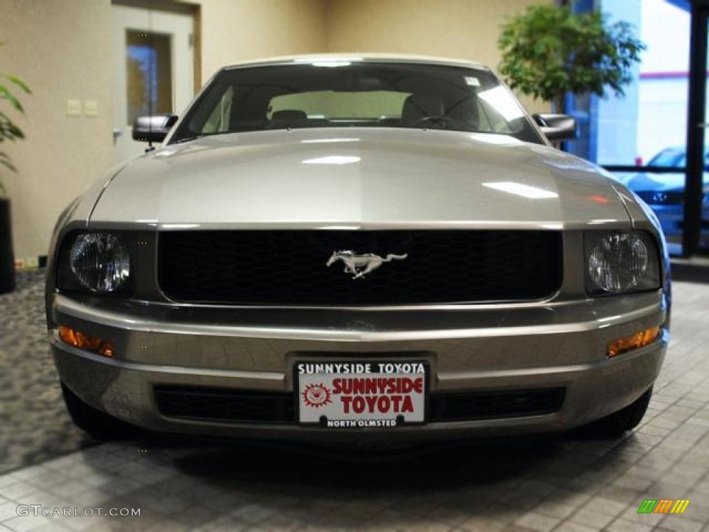 2005 Mustang V6 Premium Convertible - Mineral Grey Metallic / Medium Parchment photo #3