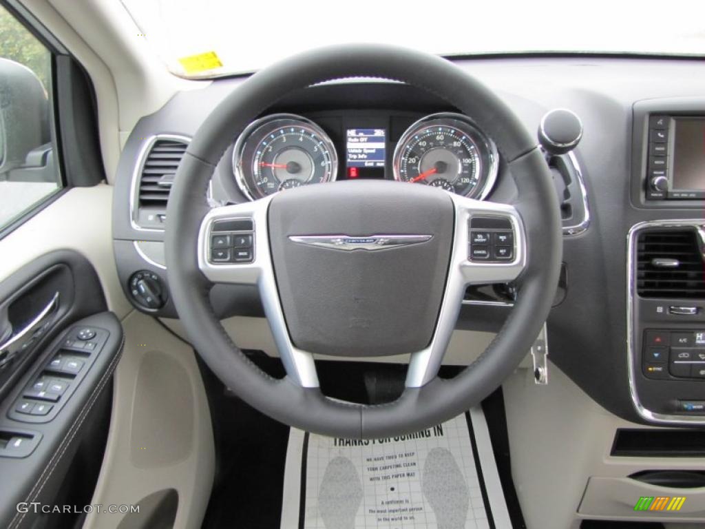 2011 Chrysler Town & Country Touring - L Black/Light Graystone Steering Wheel Photo #43192614
