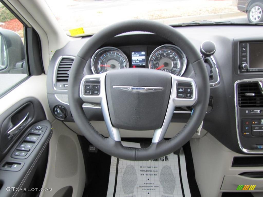 2011 Chrysler Town & Country Touring - L Black/Light Graystone Steering Wheel Photo #43192814