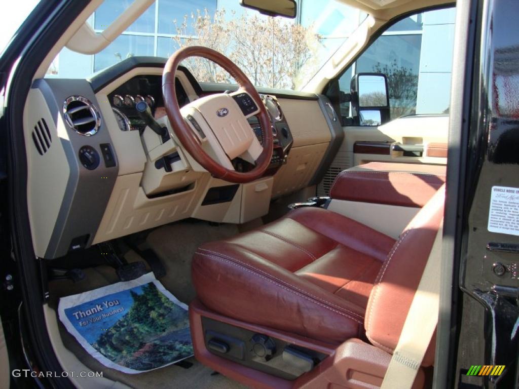 Chaparral Leather Interior 2009 Ford F350 Super Duty King Ranch Crew Cab 4x4 Dually Photo #43195022