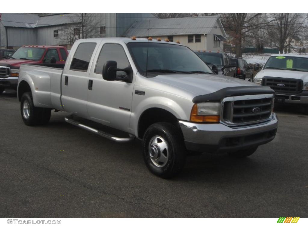 Silver Metallic 2000 Ford F350 Super Duty XLT Crew Cab 4x4 Dually Exterior Photo #43205906