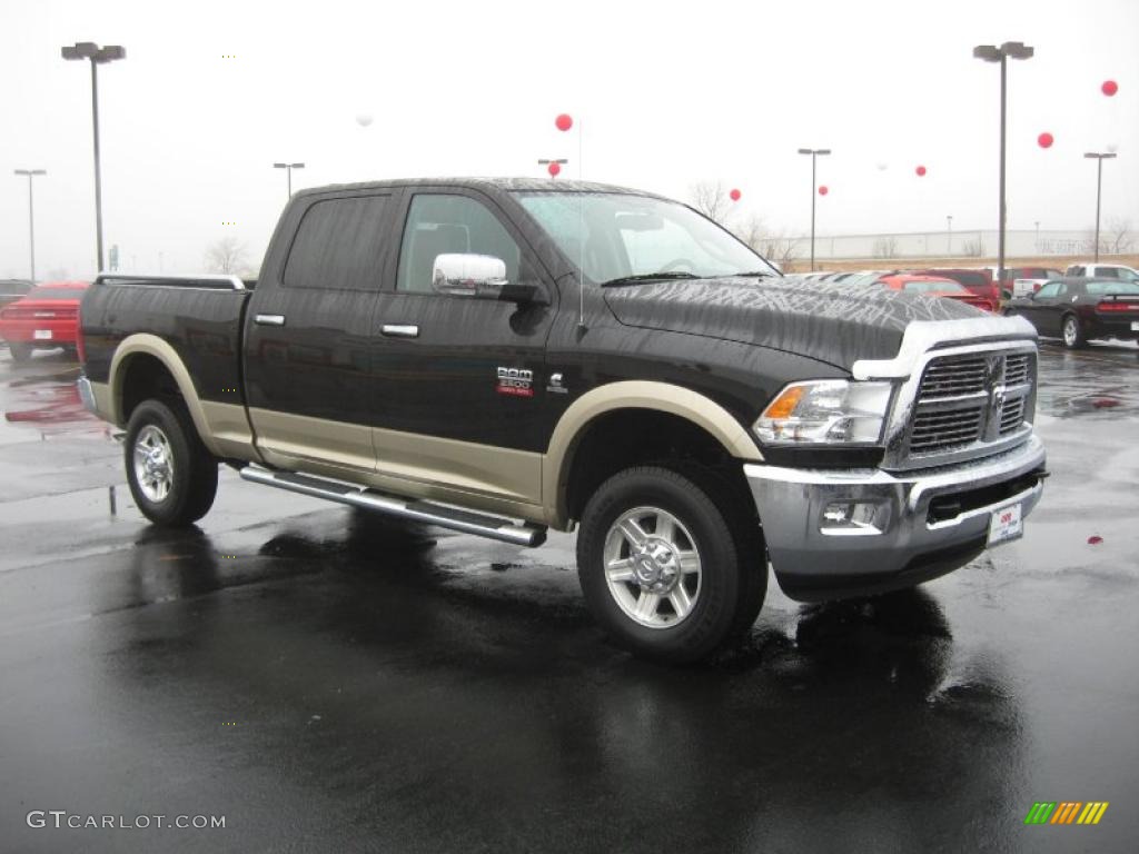 Brilliant Black Crystal Pearl 2011 Dodge Ram 2500 HD Laramie Crew Cab 4x4 Exterior Photo #43208430