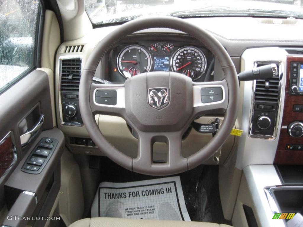 2011 Ram 2500 HD Laramie Crew Cab 4x4 - Brilliant Black Crystal Pearl / Light Pebble Beige/Bark Brown photo #9