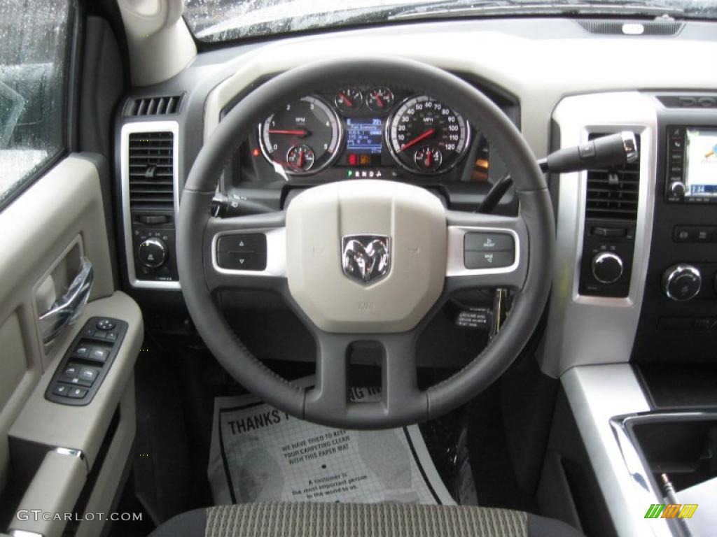 2011 Dodge Ram 3500 HD SLT Outdoorsman Mega Cab 4x4 Dark Slate Gray/Medium Graystone Steering Wheel Photo #43209074
