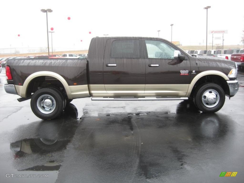 Rugged Brown Pearl 2011 Dodge Ram 3500 HD Laramie Mega Cab 4x4 Dually Exterior Photo #43209294