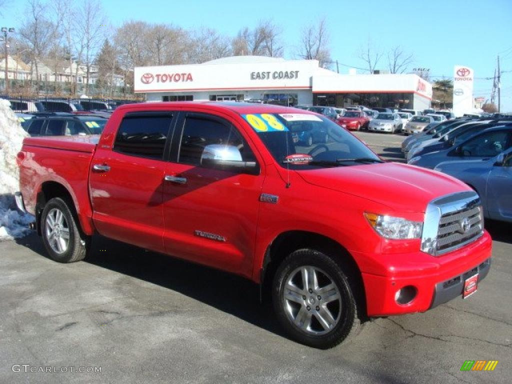 2008 Tundra Limited CrewMax 4x4 - Radiant Red / Graphite Gray photo #1