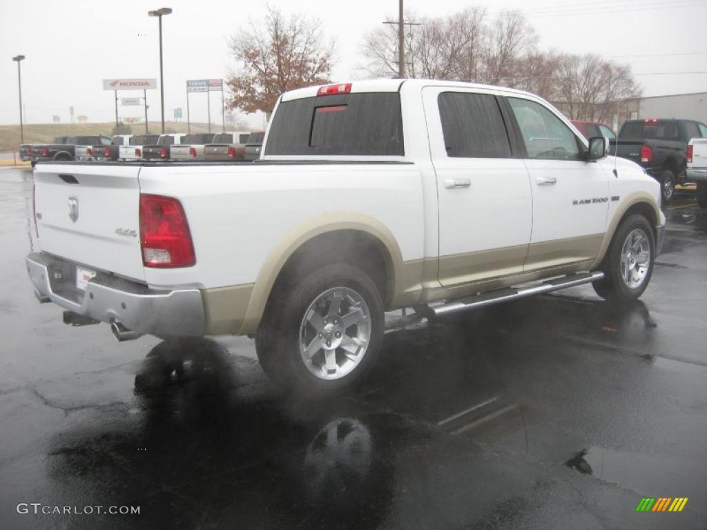 2011 Ram 1500 Laramie Crew Cab 4x4 - White Gold / Light Pebble Beige/Bark Brown photo #5