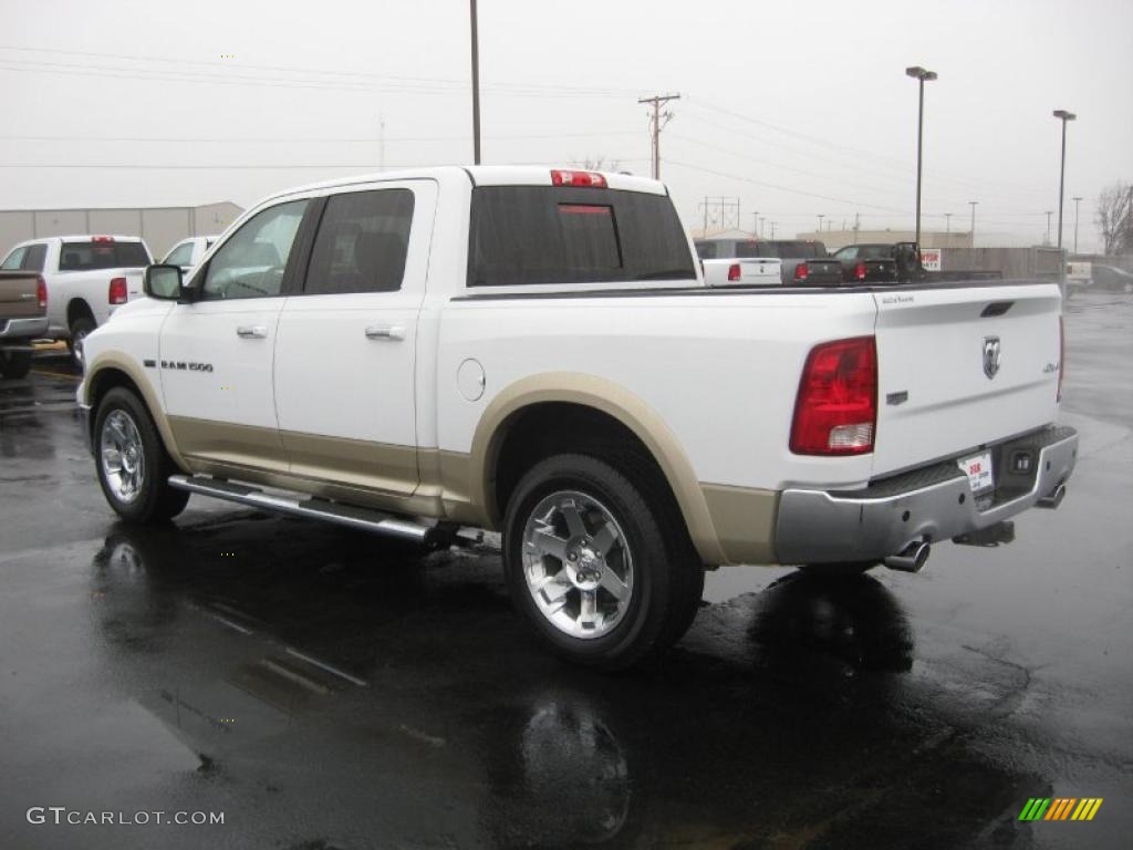 2011 Ram 1500 Laramie Crew Cab 4x4 - White Gold / Light Pebble Beige/Bark Brown photo #7