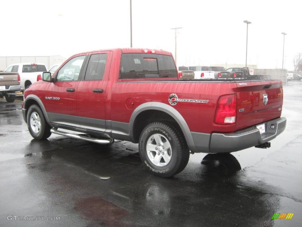 2011 Ram 1500 SLT Outdoorsman Quad Cab - Deep Cherry Red Crystal Pearl / Light Pebble Beige/Bark Brown photo #7