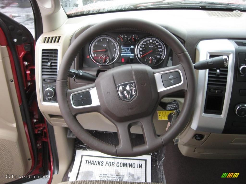 2011 Ram 1500 SLT Outdoorsman Quad Cab - Deep Cherry Red Crystal Pearl / Light Pebble Beige/Bark Brown photo #9