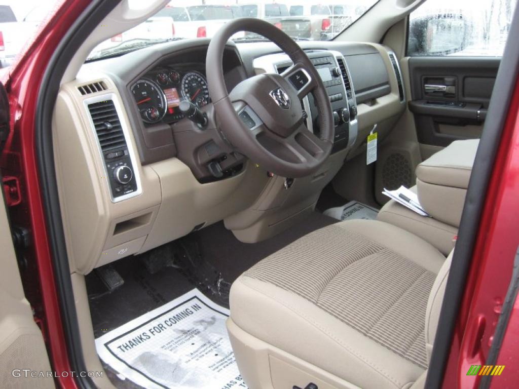 2011 Ram 1500 SLT Outdoorsman Quad Cab - Deep Cherry Red Crystal Pearl / Light Pebble Beige/Bark Brown photo #11