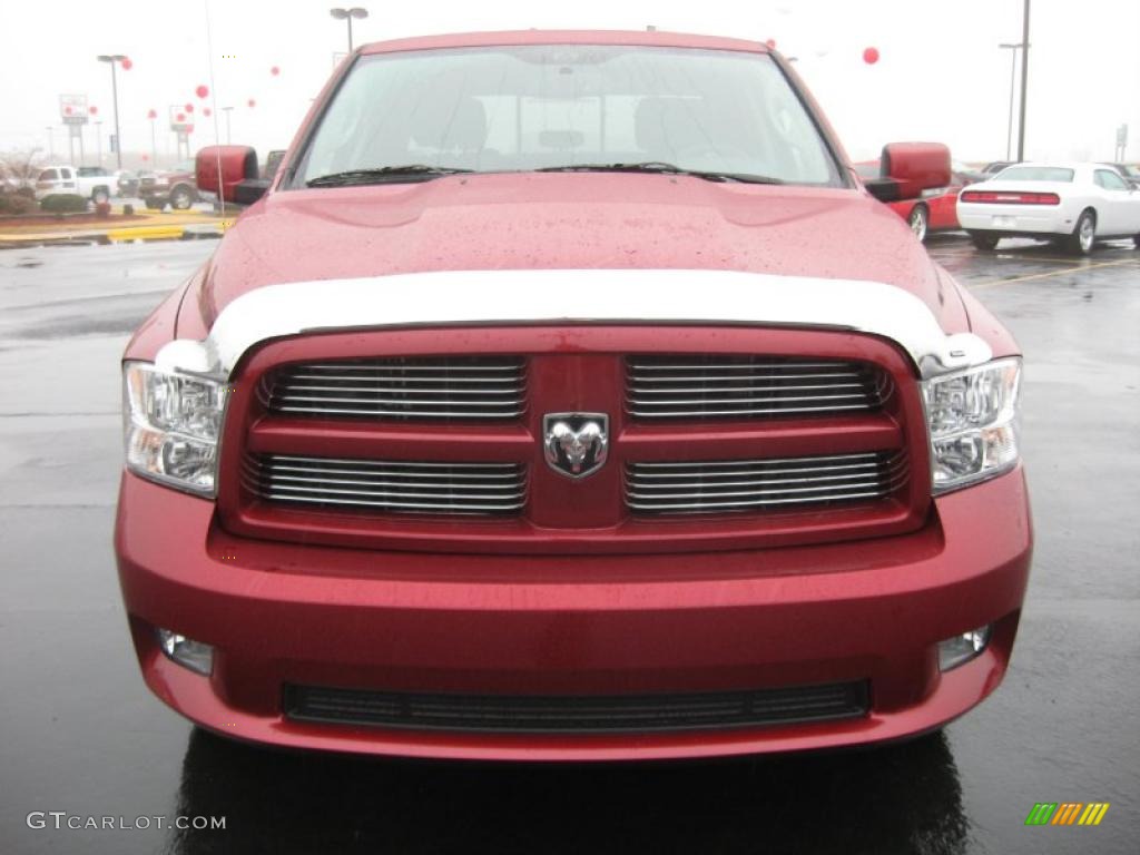 2011 Ram 1500 Sport Crew Cab 4x4 - Deep Cherry Red Crystal Pearl / Dark Slate Gray photo #2