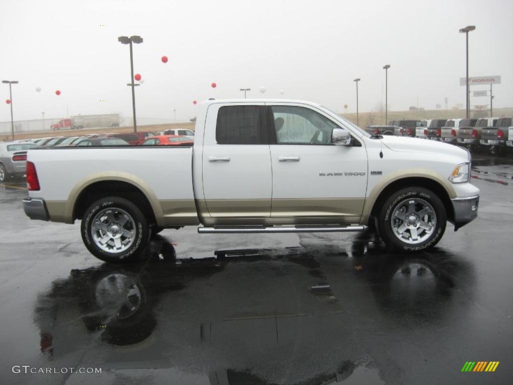 Bright White 2011 Dodge Ram 1500 Laramie Quad Cab 4x4 Exterior Photo #43212142