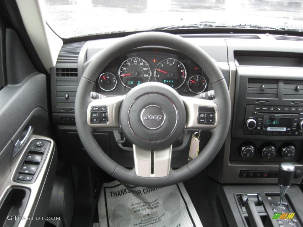 2011 Jeep Liberty Renegade 4x4 Dark Slate Gray Steering Wheel Photo #43212770