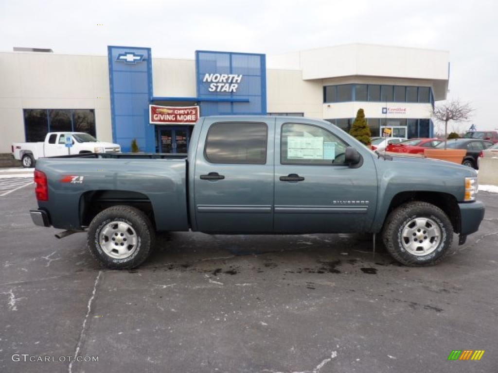 2011 Silverado 1500 LT Crew Cab 4x4 - Blue Granite Metallic / Ebony photo #11