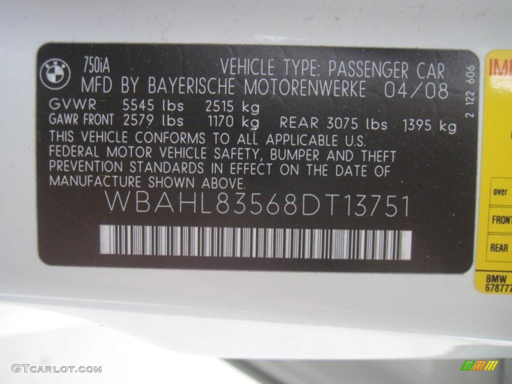 2008 7 Series 750i Sedan - Alpine White / Beige photo #12