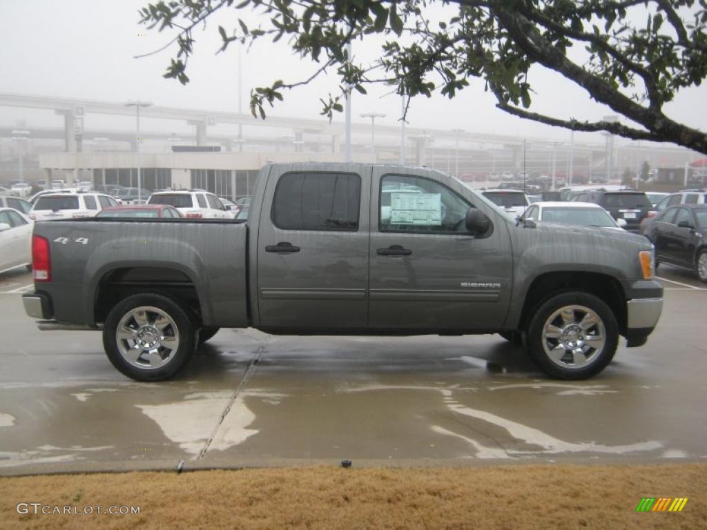 Gray Green Metallic 2011 GMC Sierra 1500 SLE Crew Cab 4x4 Exterior Photo #43217978