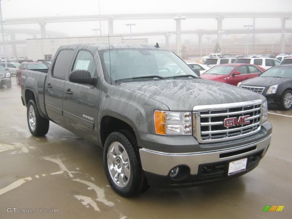 Gray Green Metallic 2011 GMC Sierra 1500 SLE Crew Cab 4x4 Exterior Photo #43217998