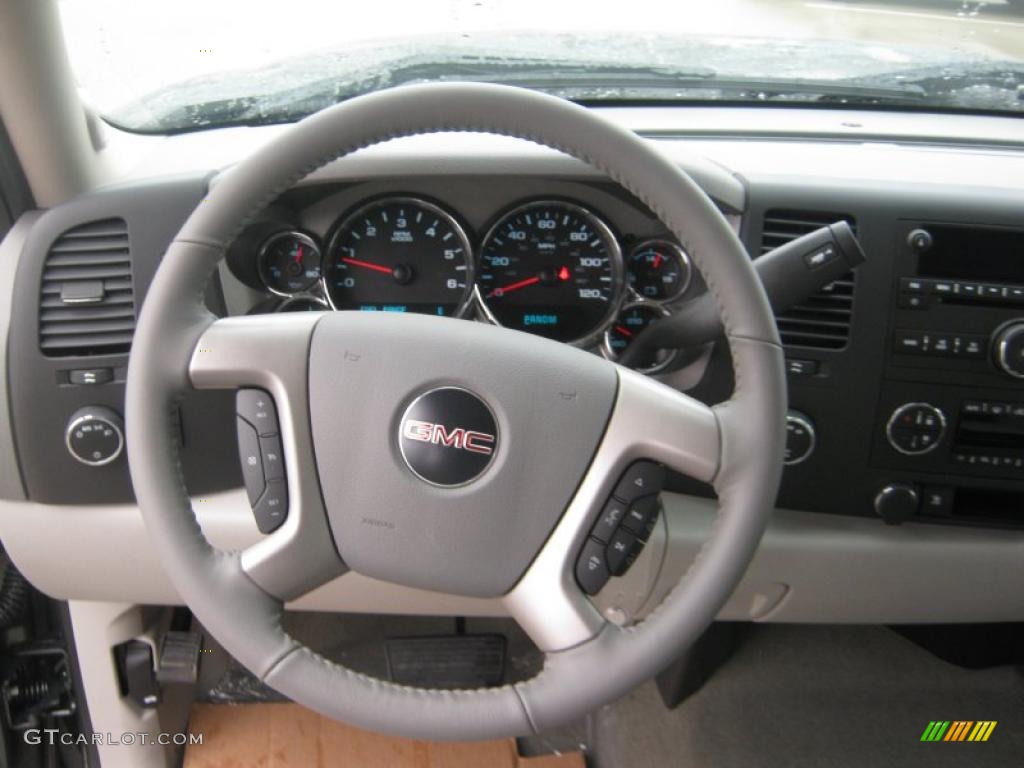 2011 GMC Sierra 1500 SLE Crew Cab 4x4 Dark Titanium/Light Titanium Steering Wheel Photo #43218042