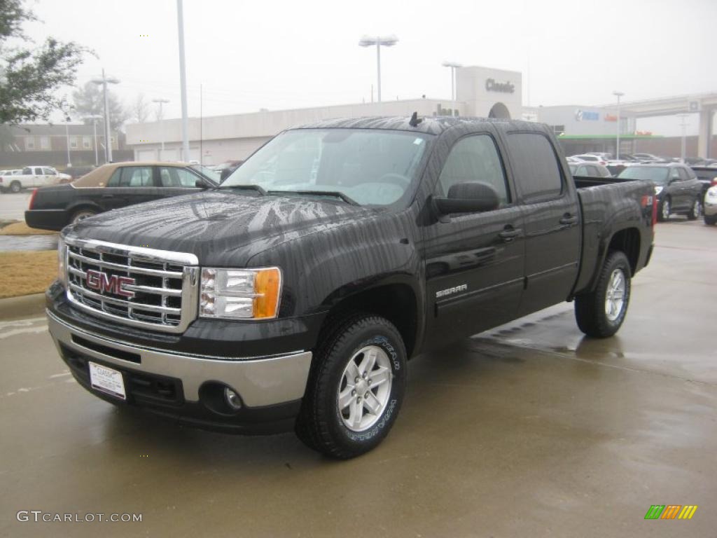 Onyx Black 2011 GMC Sierra 1500 SLE Crew Cab 4x4 Exterior Photo #43218322