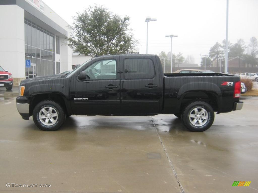 Onyx Black 2011 GMC Sierra 1500 SLE Crew Cab 4x4 Exterior Photo #43218338