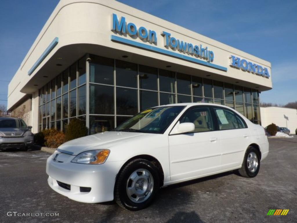 2003 Civic Hybrid Sedan - Taffeta White / Beige photo #1