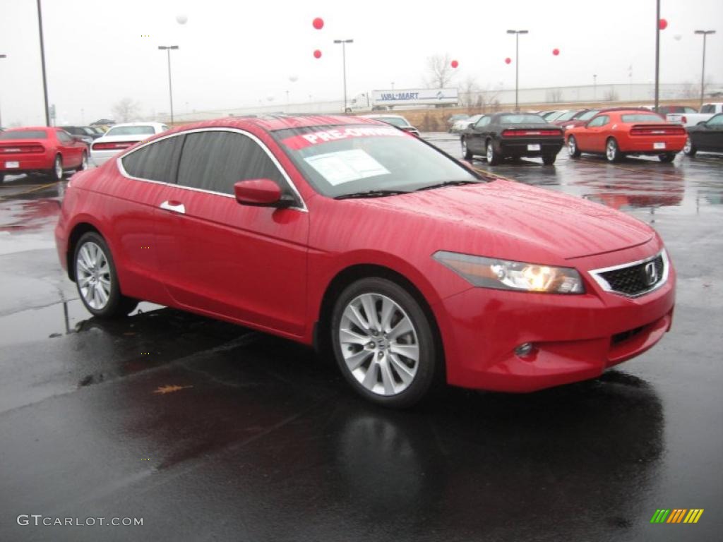 2009 Accord EX-L V6 Coupe - San Marino Red / Black photo #3