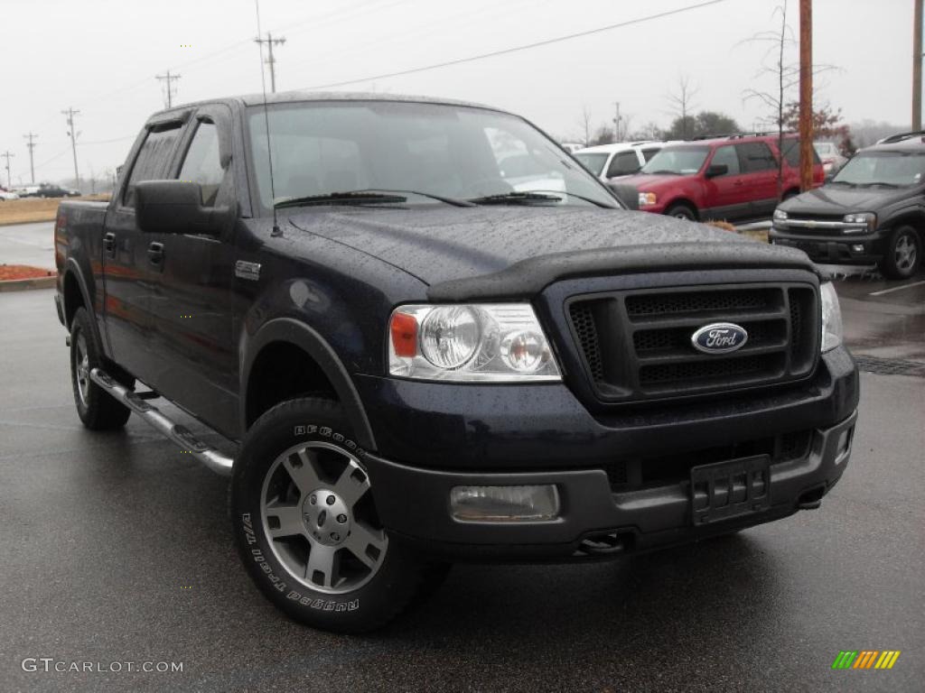 2004 F150 FX4 SuperCrew 4x4 - True Blue Metallic / Black/Medium Flint photo #4