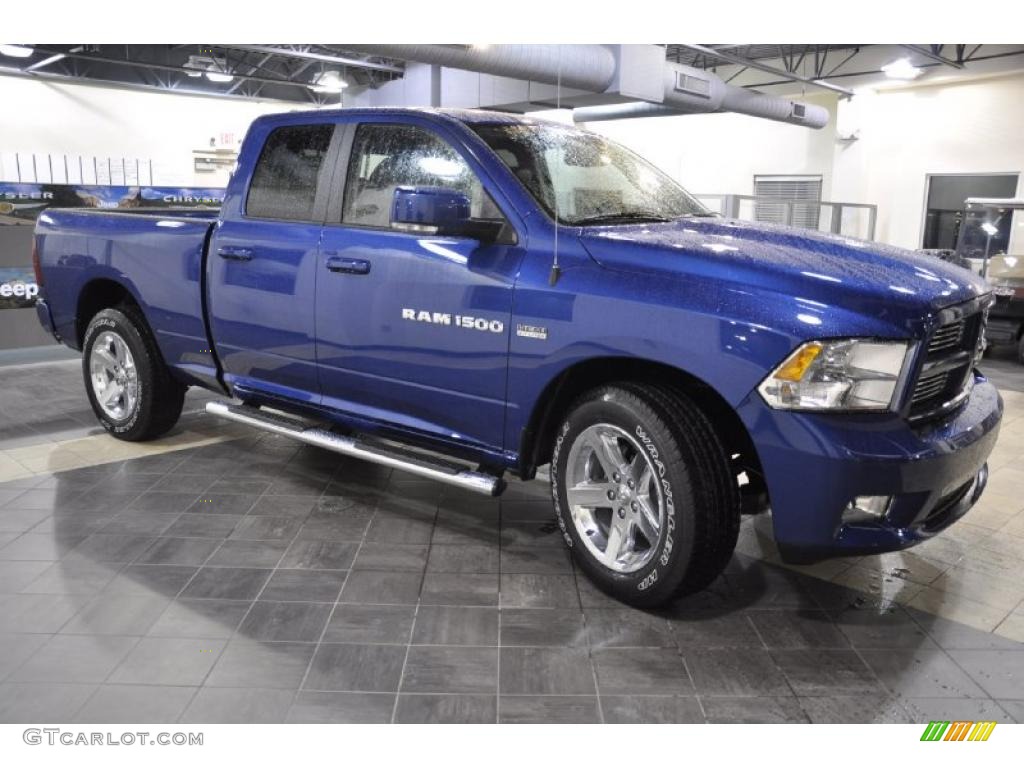 2011 Ram 1500 Sport Quad Cab - Deep Water Blue Pearl / Dark Slate Gray photo #4