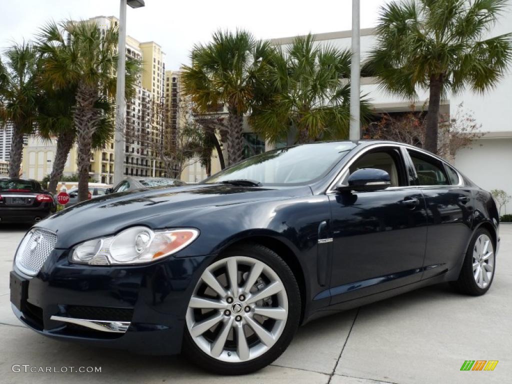 2011 XF Premium Sport Sedan - Indigo Blue Metallic / Ivory White/Oyster Grey photo #1