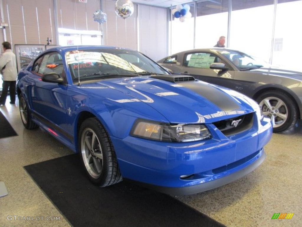 Azure Blue 2003 Ford Mustang Mach 1 Coupe Exterior Photo #43240801