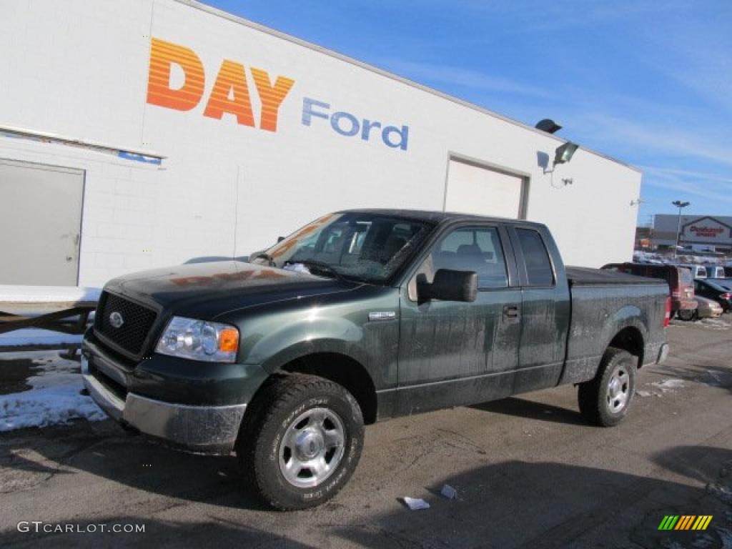 2005 F150 XLT SuperCab 4x4 - Aspen Green Metallic / Medium Flint Grey photo #1